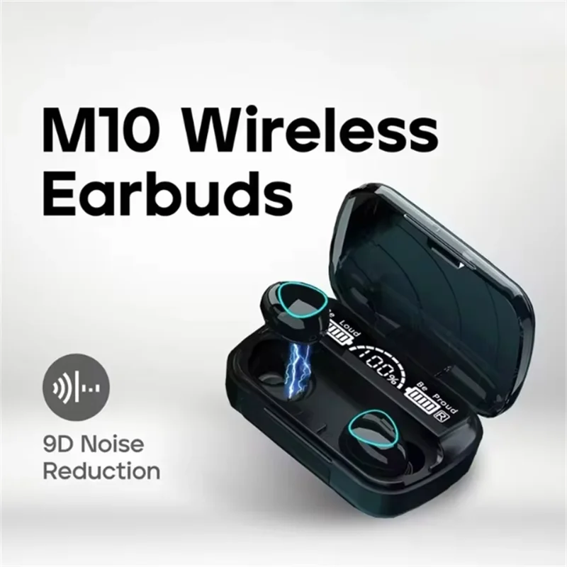 M10 Bluetooth Earphones Handfree LED Dispay Bluetooth Headphones HiFi Stereo Music Wireless Earbuds Waterproof Gaming Headset