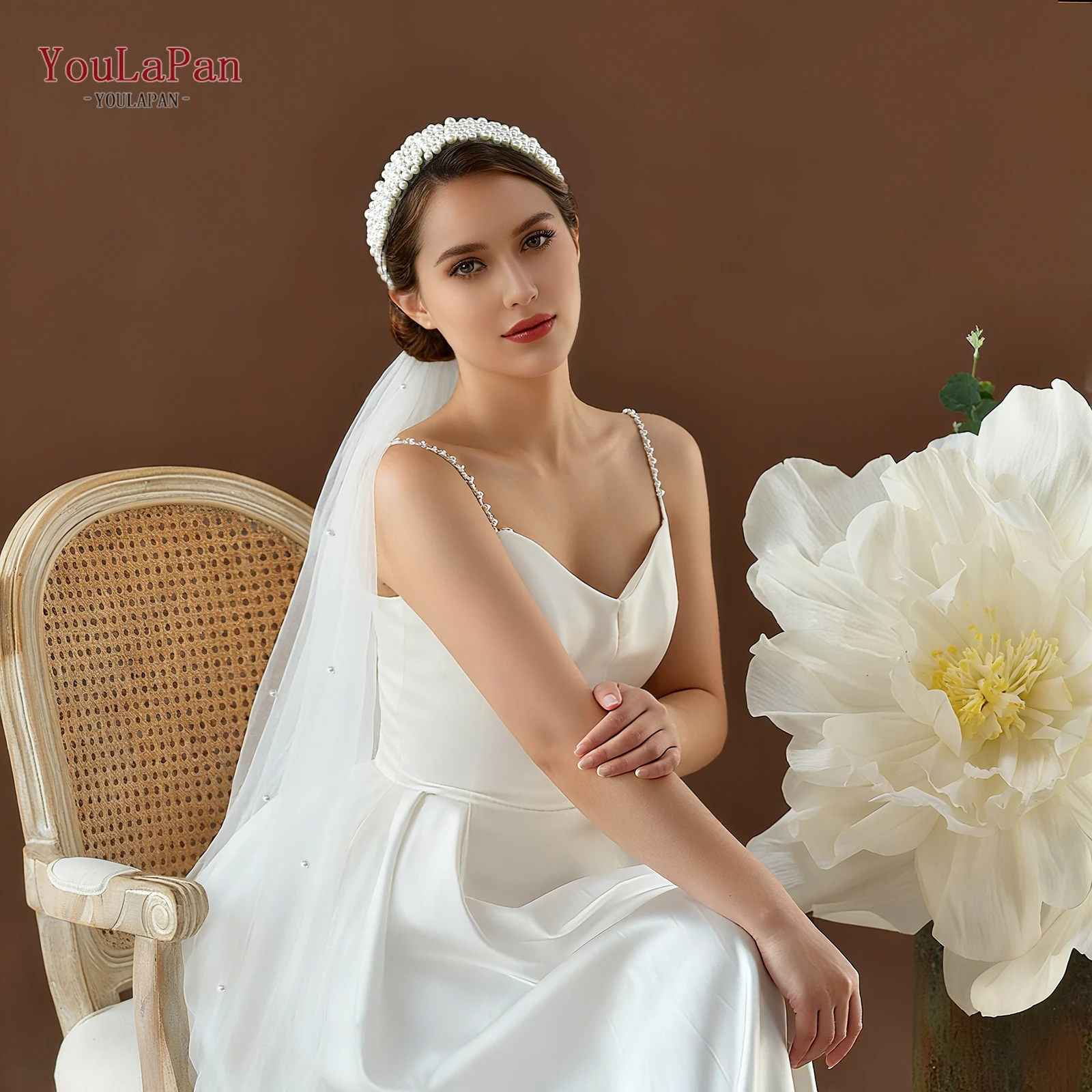 YouLaPan حزام الزفاف اللؤلؤ مطرز فستان الزفاف وشاح مزين حزام خصر العروس ل ثوب مسائي الزفاف التبعي M122 #6