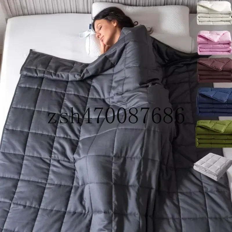 

Лидер продаж, утяжеленное одеяло на заказ для взрослых, стеклянные бусины, хлопковое двухстороннее тяжелое одеяло 15 фунтов для дома и отеля