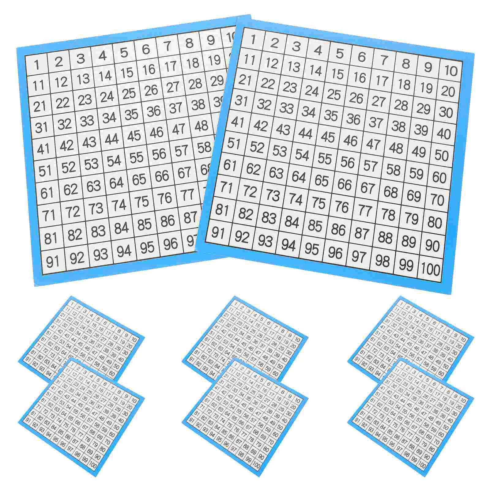 Tableau 100 pour salle d'irritation, fournitures mathématiques, tableau de nombres, accessoires graphiques en papier pour enfants et étudiants, 10 feuilles