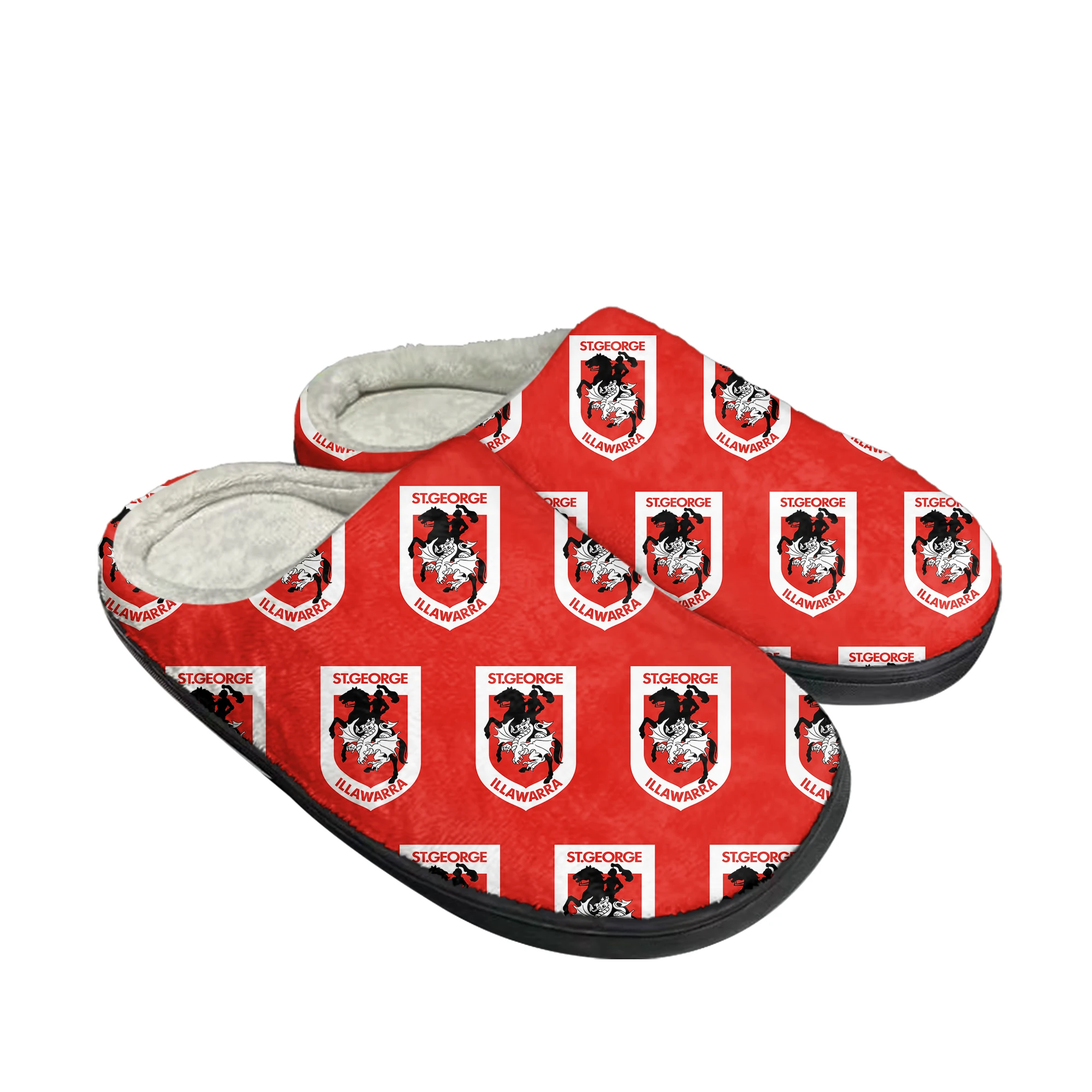 St.George Illawarra Dragons  Australian Rugby Home Cotton Slippers Mens Womens Plush Bedroom Casual Keep Warm Shoes Thermal DIY