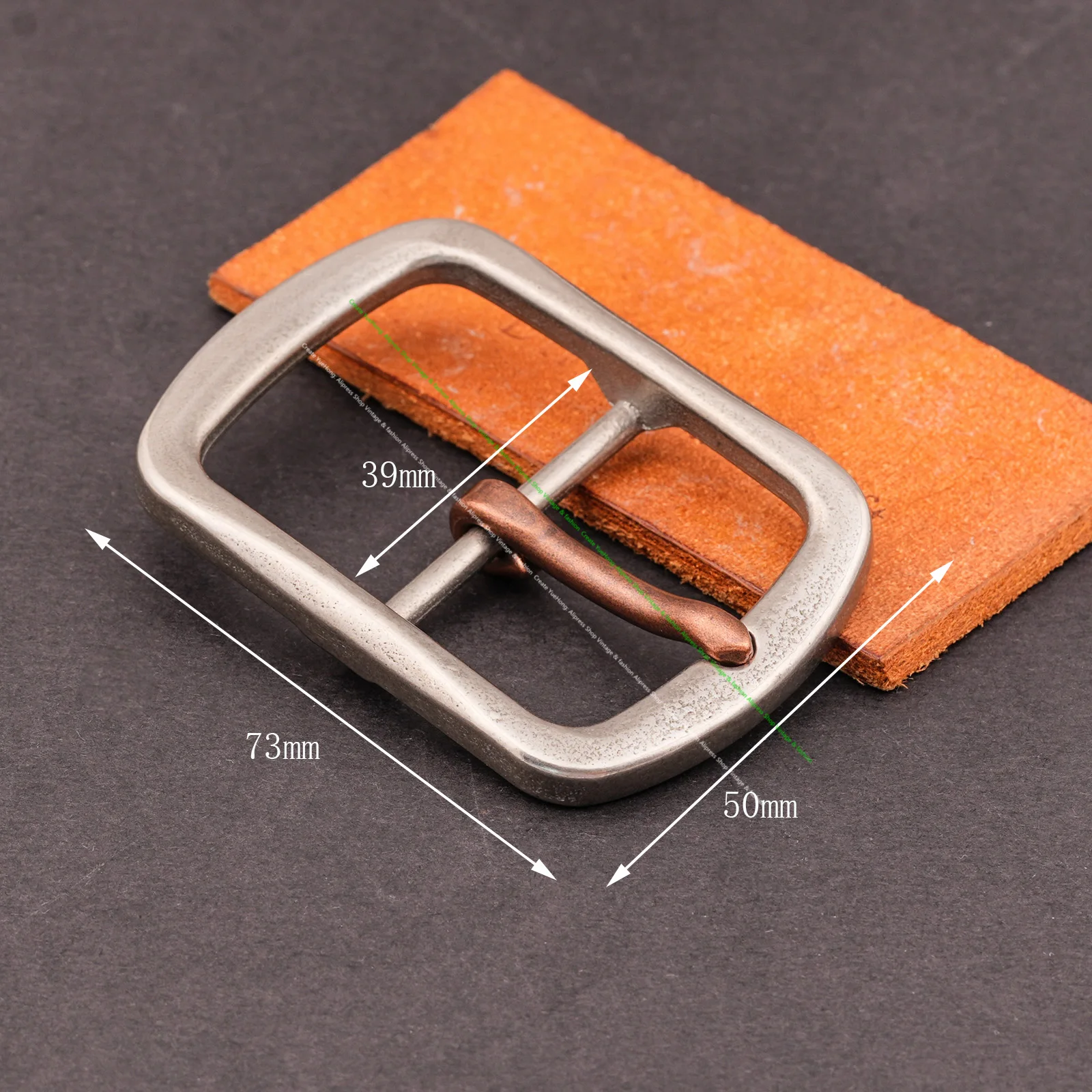 39mm Antique Silver Solid Heavy Quality Stainless Steel Center Bar Diy Leathercraft Leather Belt Western Pin Buckle