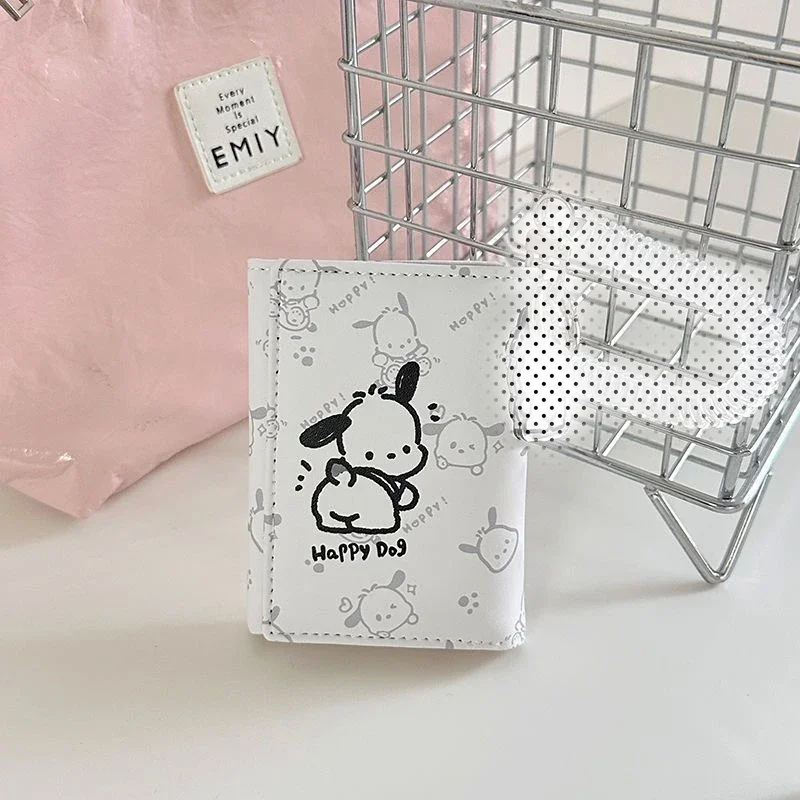

Sanrio Почтовый кошелек простой мультяшный женский кошелек для монет короткая сумка для карт Студенческая Милая оригинальная маленькая Тройная складка