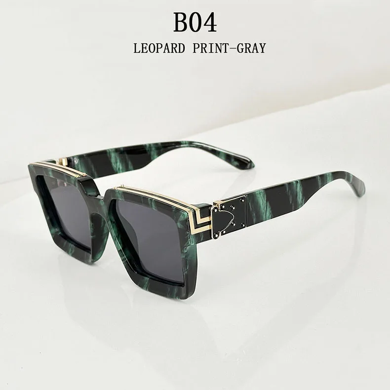 Millionär Quadratische Sonnenbrille Für Männer Retro Sonnenschutz Sonnenbrille Frauen Trendy Und Modische Vintage Mode Gläser Zonnebril – Detail 10