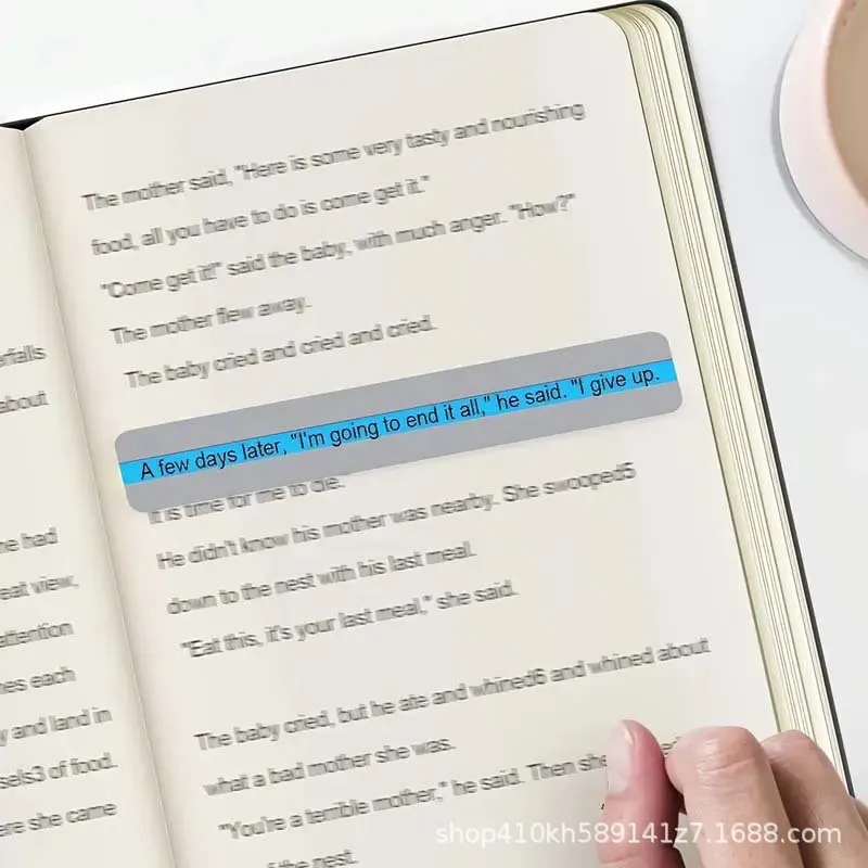 E9 8Pcs Reading Strips Guided Highlight Colored Overlays Bookmark Plastic Tool Guided Help Reading Dyslexia aid PET Bookmark