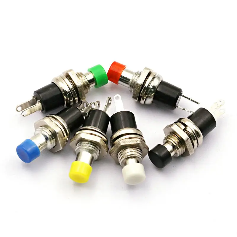 5PCS Mini Round Momentary Push Button Switch Press The Self-Reset 7mm Red Yellow Green Blue Black White