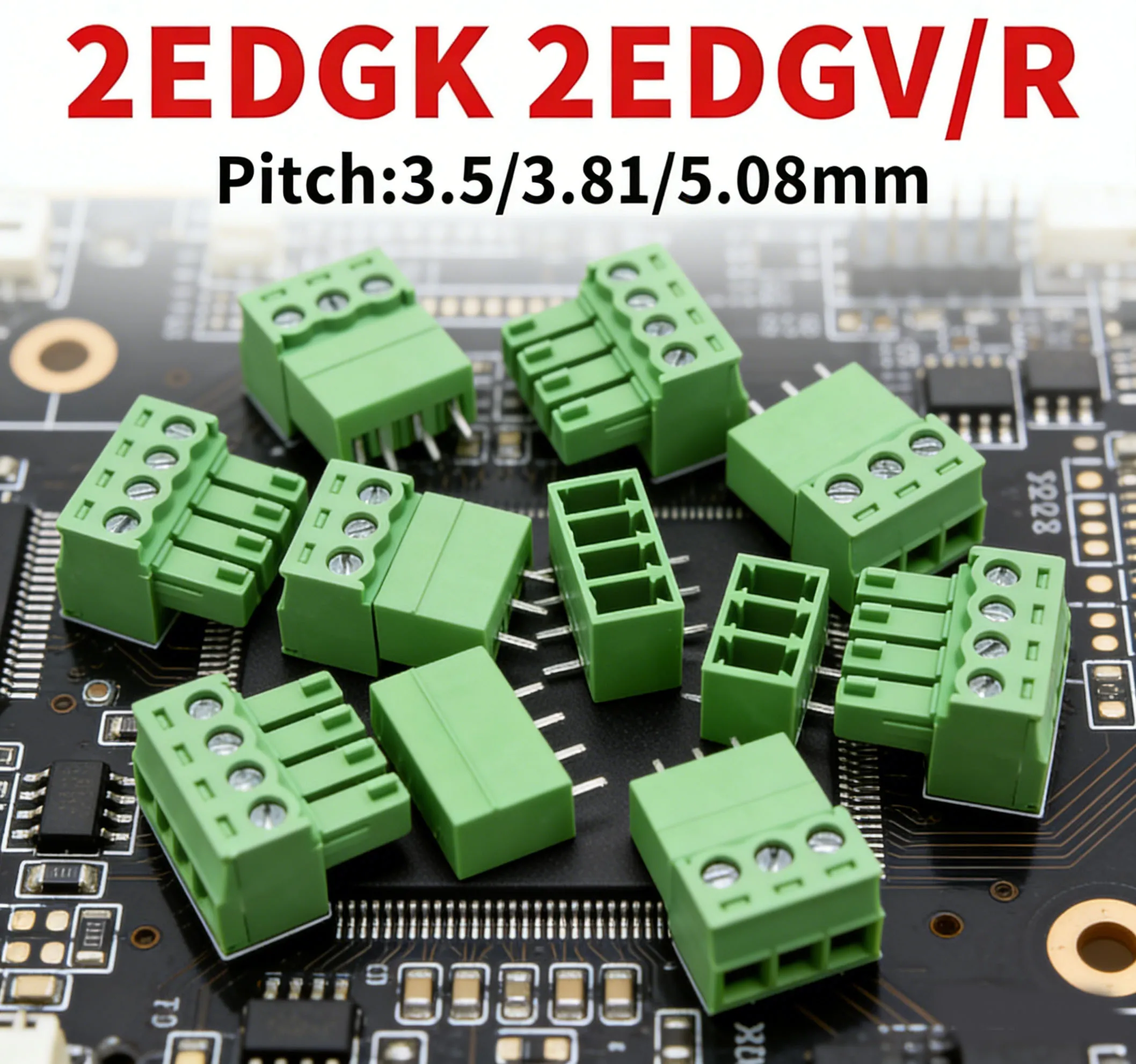(10 Sets) 15EDG KF2EDG 3.5mm 3.81mm 5.08mm PCB Screw Terminal Block 2~14Pin Male Plug Female Socket Pin Header Wire Connector