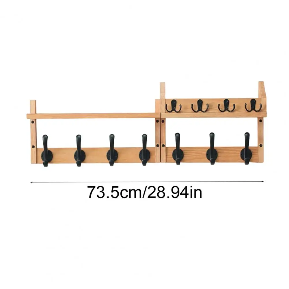 Wall-mounted Storage Rack Rustic Wall Mounted Coat Rack with Shelf 11 Metal Hooks Key Hanger Entryway Organizer Mail for Room