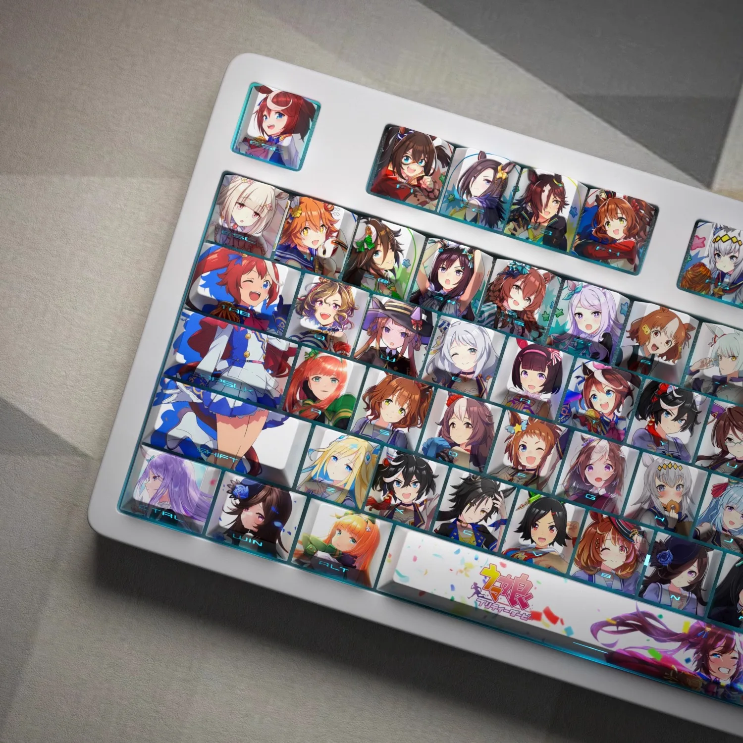 124 Keys Uma Musume Pretty Derby Keycaps Anime Game Cherry PBT Hot Sub Cute Keycaps Tokai Teio Mechanical Keyboard Keycaps