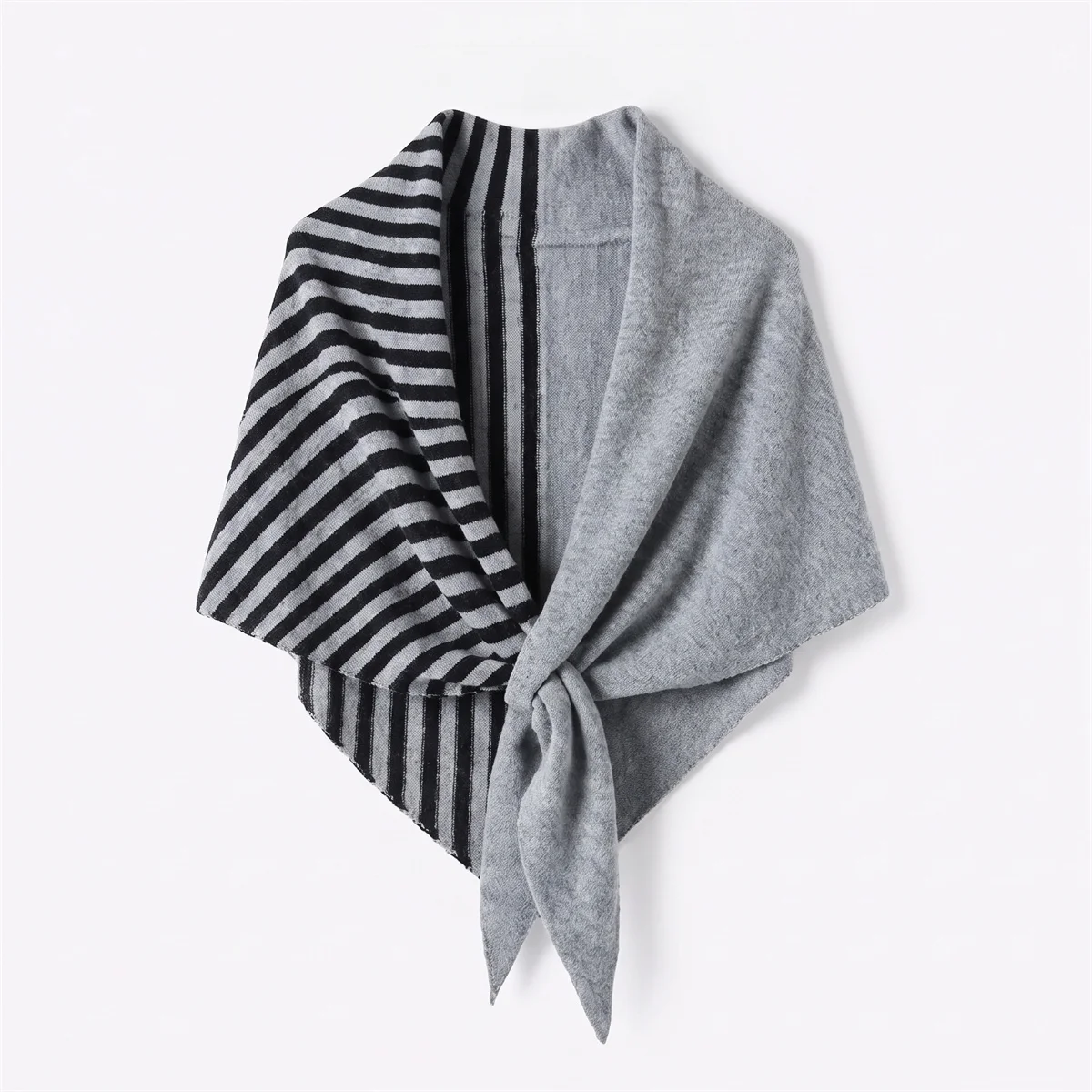 Women Versatile Striped Triangle Knit Shawl Light Soft Neck Scarf Multi‑color Classic Stripe Pattern Fashion Decor Wrap Scarves