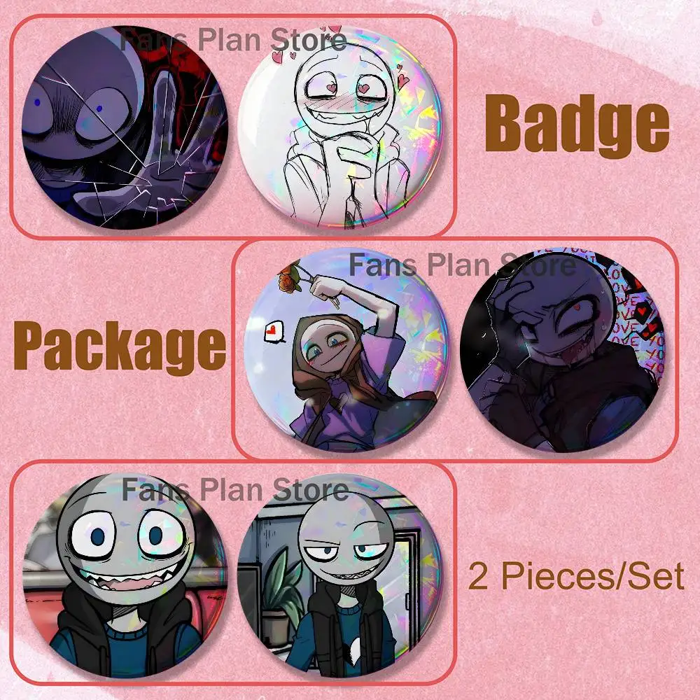 Game Peter Your B-Boyfriend 2-piece Set Enamel Pins Cartoon Badge Fashion Jewelry Accessories Round Snap-in Brooch On Backpack