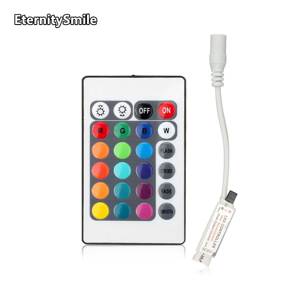 DC5-24V RGB LED Controller with RGB 24-Key 44-Key Remote Control for 4 PIN RGB 5050 LED Strip Lights