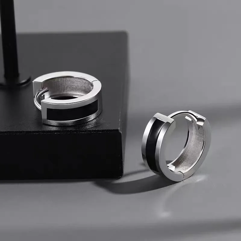 1Pair New In Fashion Vintage Hip Hop Punk Copper Stud Piercing Hoop Earrings For Women Men Circle Pendient Ear Stud Jewelry