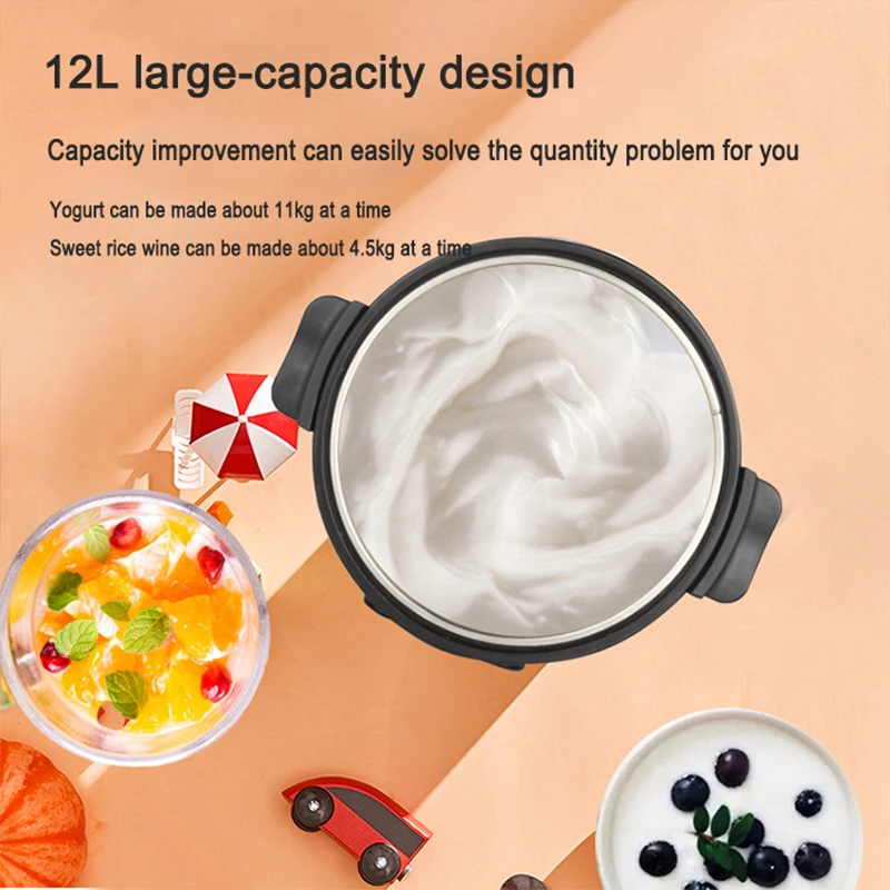 12L Commercial Yogurt Fermenter Machine Automatic Rice Wine Mash Homemade Fruit Yogurt Fermenting Fermentation Machine