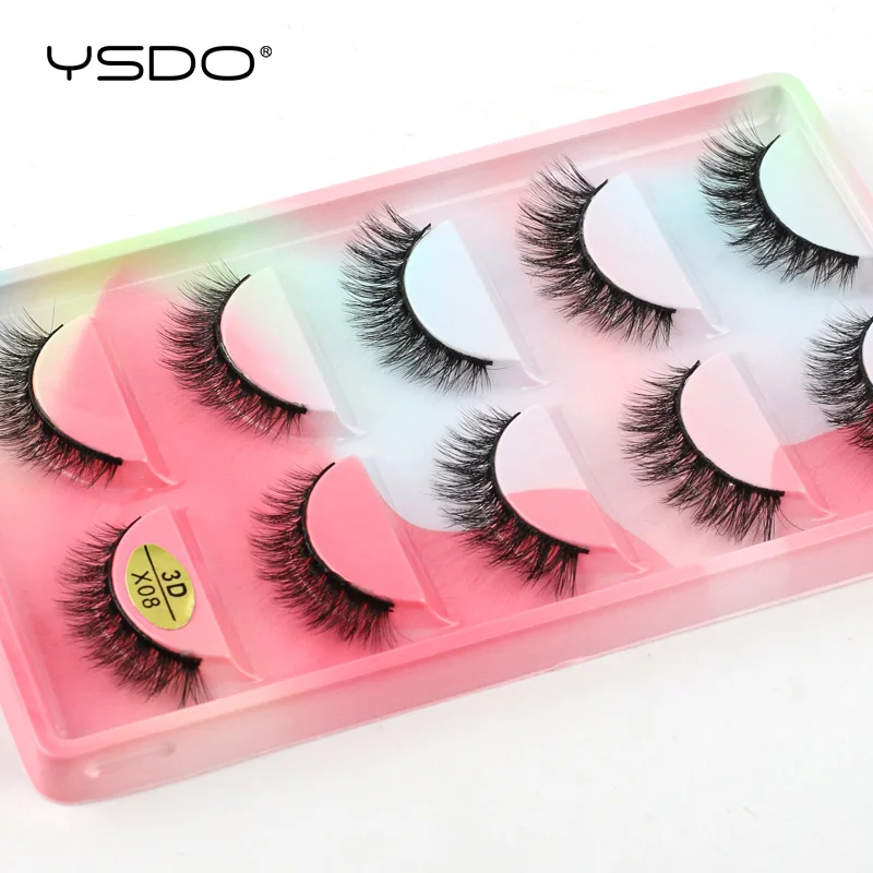 38 Styles 5 Pairs 3D Mink Eyelashes Soft Wispy Fake Eyelash Extension Tool Natural Mink False Lashes Makeup Fluffy Volume Cilios