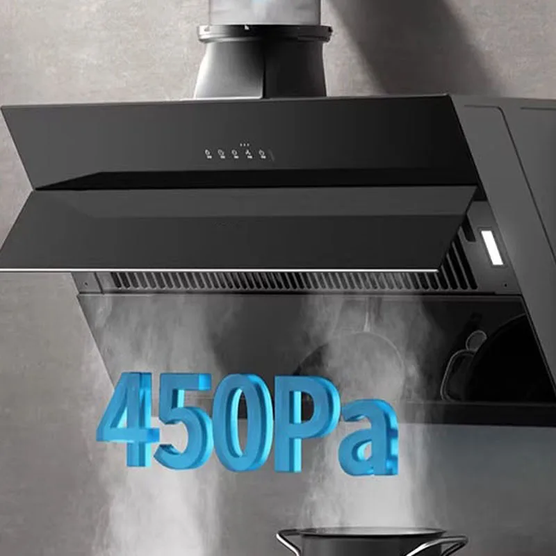 High Suction Range Hood  23m³/min Household Kitchen Side-suction Intelligent Range Hood 220V Requency Conversion Range Hood