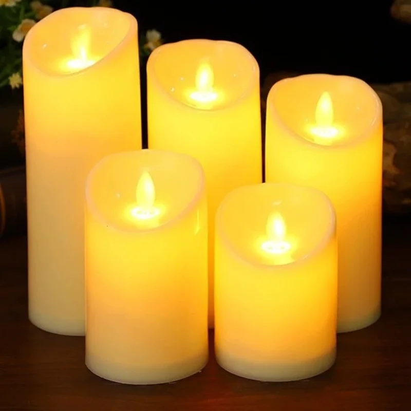 LED Charging Electronic Candle Christmas Halloween Atmosphere  Arrangement Props Remote Control Electronic Candle Light