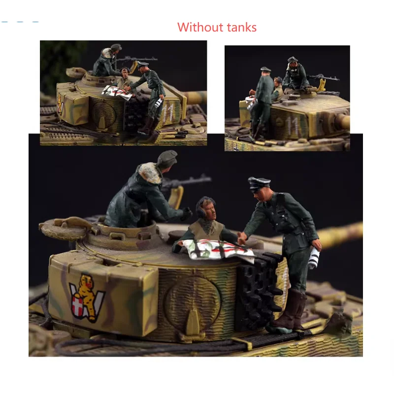 

Масштабная модель 1:72 из смолы: немецкие полевые бронированные войска, 3 солдата, подходят для сцен с танками, коллекционные декоративные подарки, для демонстрации