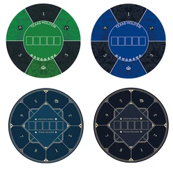 Non-Slip Rubber Poker Table Cover, Thick Round Texas Hold'em Table Mat, Casino Grade, 60cm x 2mm Diameter