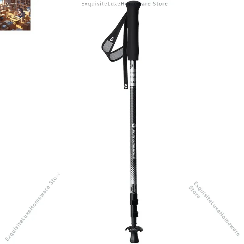Boshi and outdoor camping trekking pole T800 carbon ultra-light retractable walking stick anti-skid climbing hiking equipment