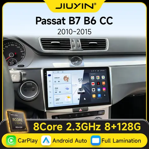 JIUYIN  Android 15 Car Radio For VW Volkswagen Passat 7 B7 CC 2010-2015 Multimedia Video Player Navigation stereo GPS