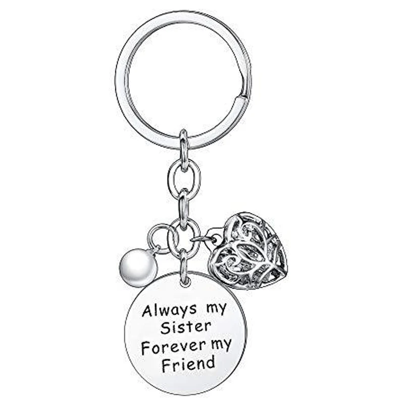 Sister's Birthday Christmas Gifts, Always My Sister Forever My Friend Keychain Valentine's Day Sister Gifts from Sister Brother