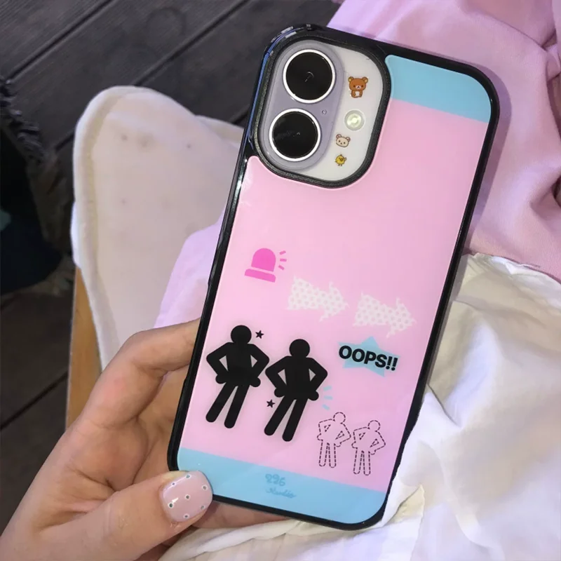Pink Polka Dot Abstract Little Character Dance Couple Phone Case For iPhone 17 AIR 16 15 14 13 12 11 PRO MAX 7 8 PLUS Cover view 3