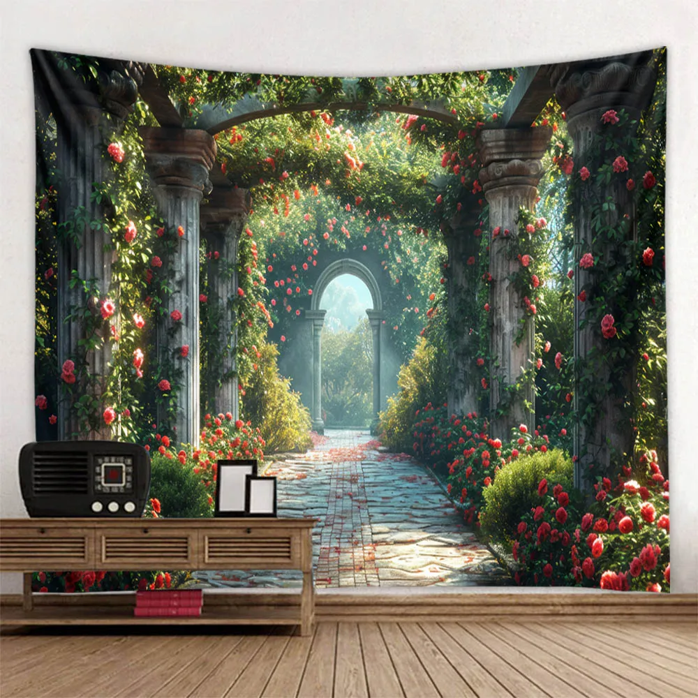 Natural Scenery Tapestry Wall Hanging Garden Plant & Flower Home Decor Multiple Specifications Available