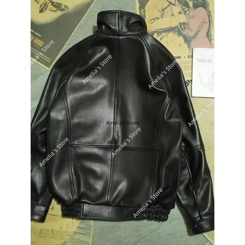 New Zealand Sheepskin A2 Pilot Jackets Soft Leather Men's Winter Coat WWII WW2 US U.S. United States Army Air Forces Jacket