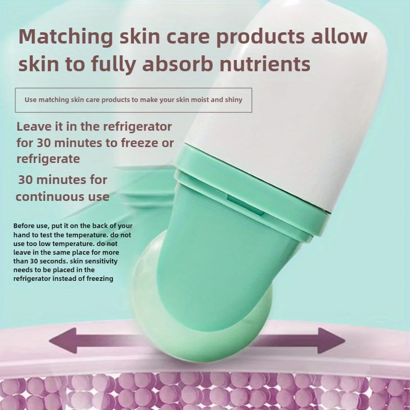 Tweekoppige ijsroller, gebruikt voor gezichts- en hoofdmassage, gemaakt van harsmateriaal, niet-elektrisch huidverzorgingshulpmiddel