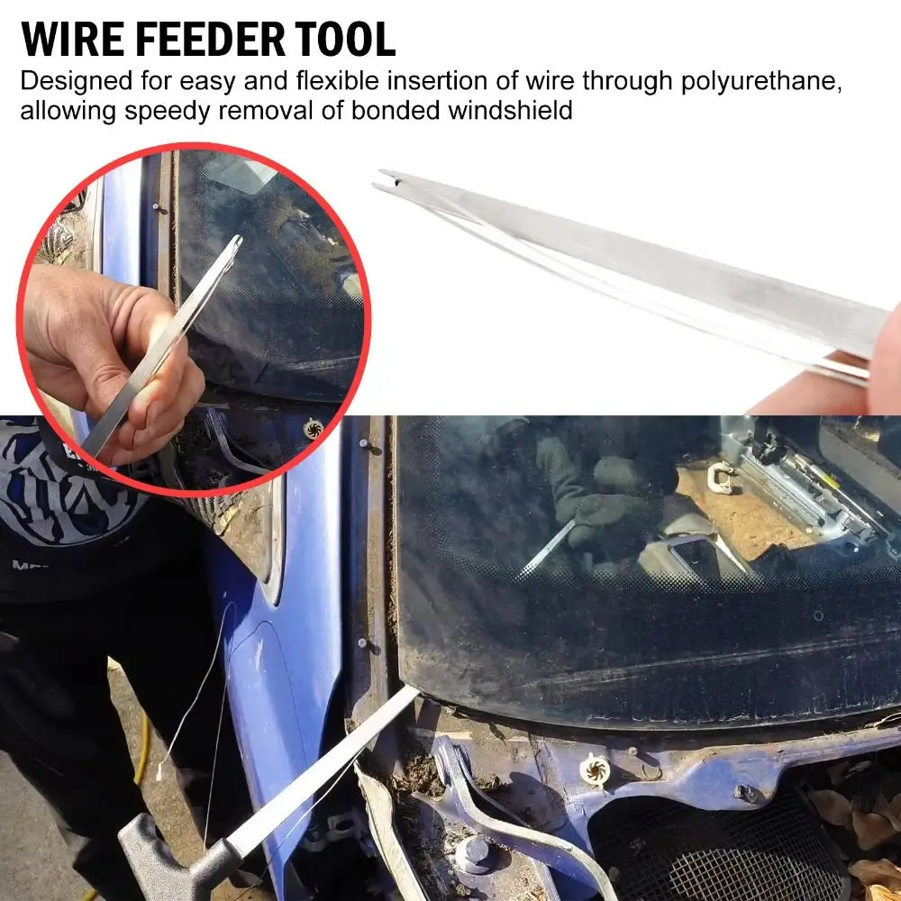 

Universal Auto Glass Removal Tools Heavy Duty Alloy Steel Windshield Remover Labor-saving Anti-corrosion