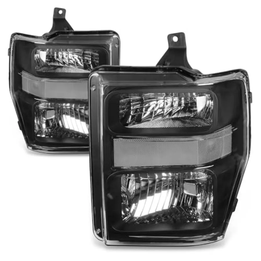

Factory Style Halogen Headlights Assembly for F250 F350 F450 F550 Super Duty 2nd Gen 2008-2010 Driver and Passenger Side Black