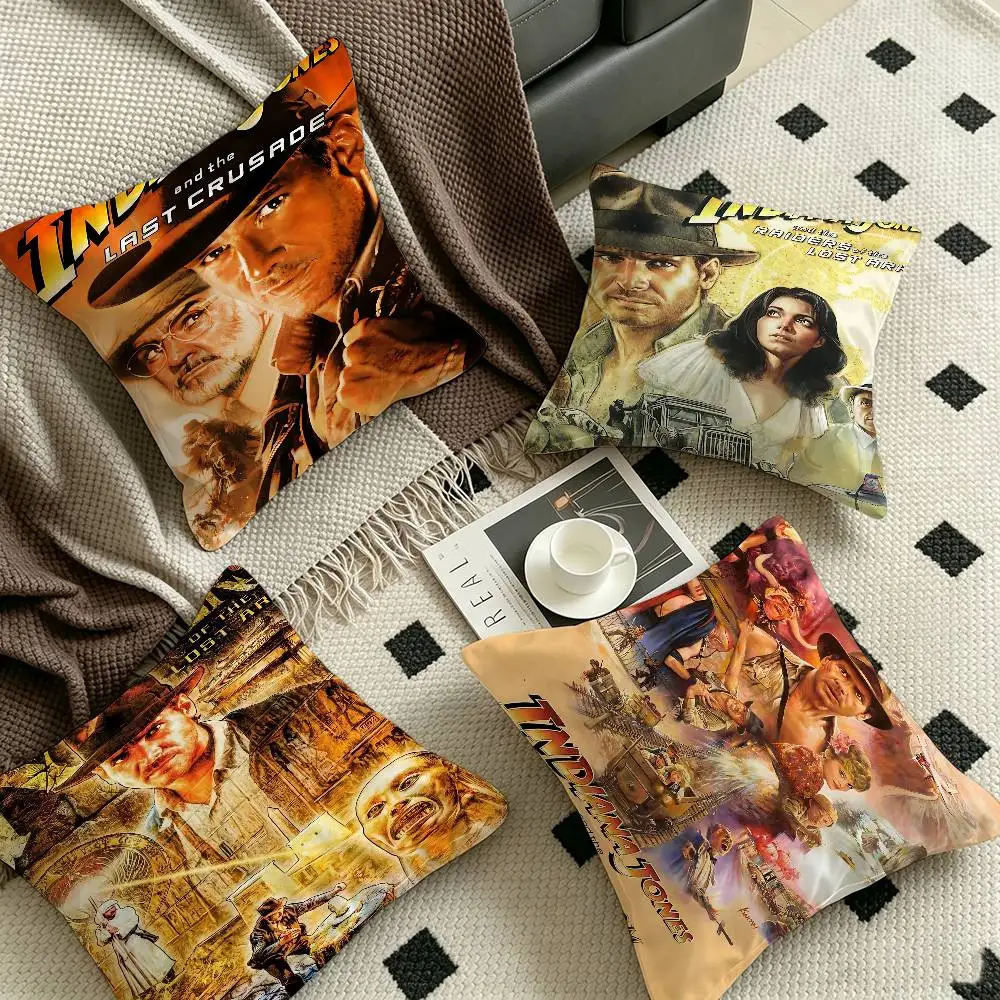 Classic Retro Movie Indiana Jones  Pillow Cushion Cover Pillowcase Living Room Sofa Home Decor Customized