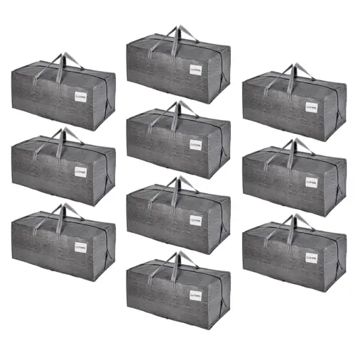 

Комплект из 10 сверхпрочных сумок для переезда VENO с лямками-рюкзаками, молниями и ручками, очень большие упаковочные сумки для студенческих общежитий