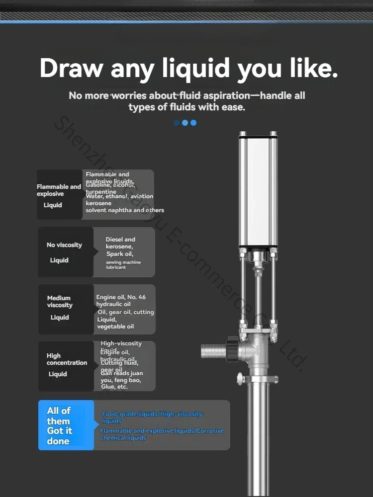 Liquid Pump Pneumatic Oil Pump Small Oil Drum Oil Pumping Artifact Water Pump Portable Tanker