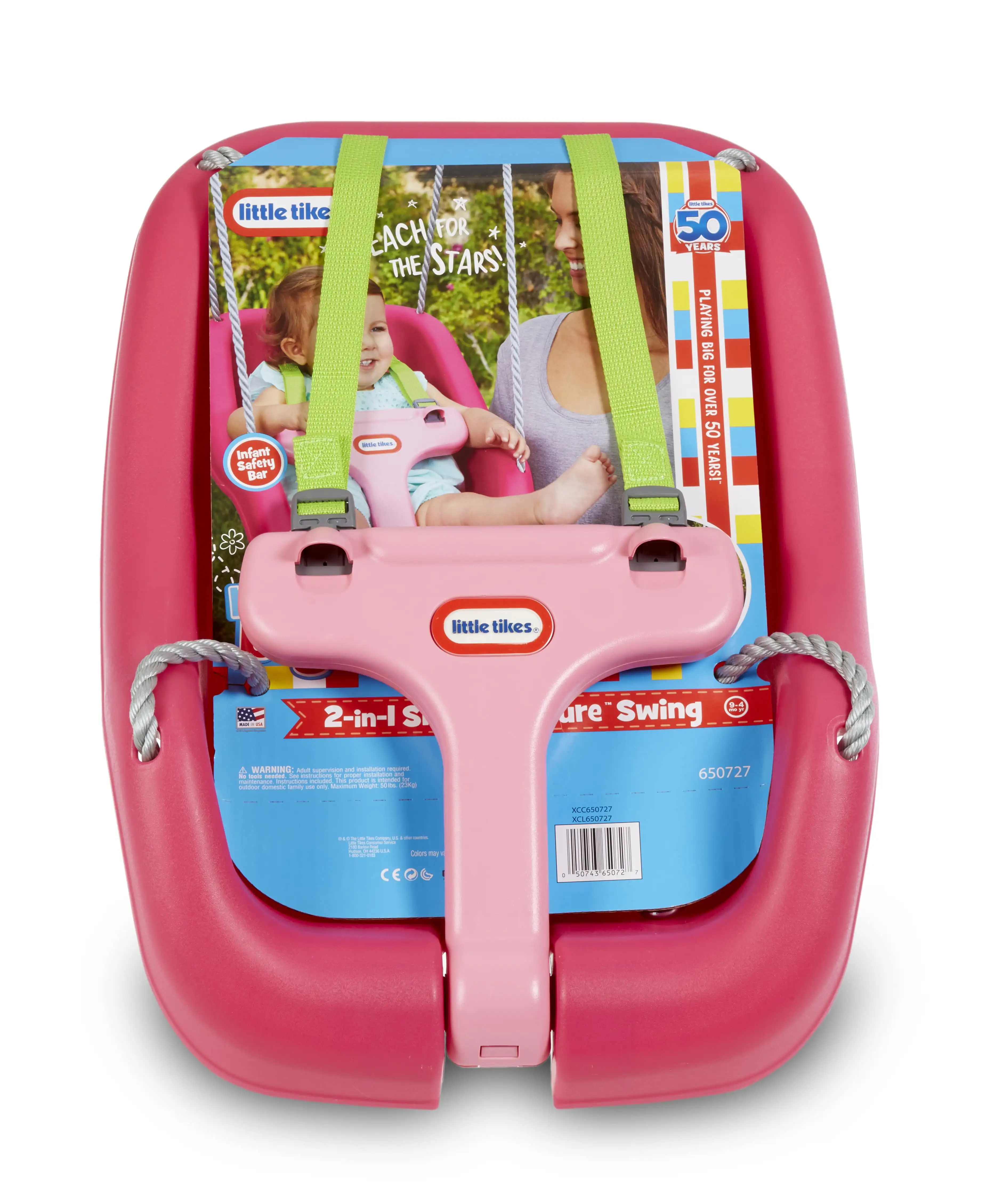 

Little Tikes 2 в 1 уютные и безопасные качели, высокая спина качели, пурпурный