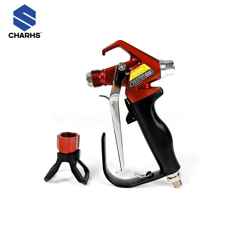 Charhs 3600 Psi Four Finger Trigger Airless Spray Gun Paint Sprayer Pistol ASG-31 Connect High Pressure Hose RX-Pro Titan