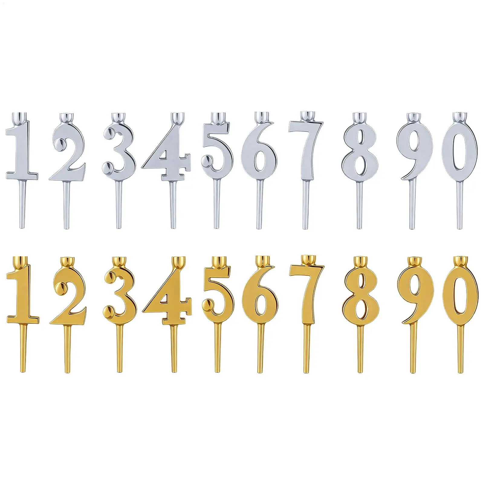 Number Birthday Candle Holders 10 Pieces Birthday Party Supplies Holiday Cake Toppers for Party Planners Home Bakers Retail