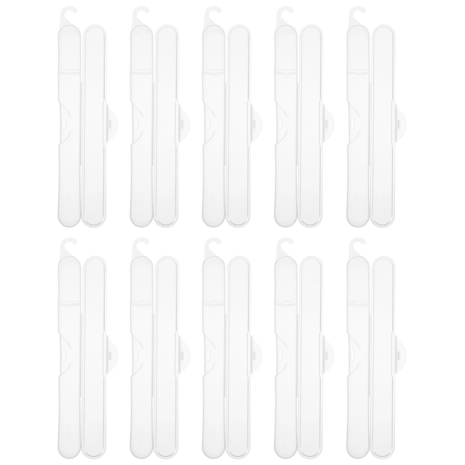 

10Pcs Toothbrush Storage Boxes Transparent Plastic Buckle Type Travel Toothbrush Cases Portable Organizer Outdoor Makeup