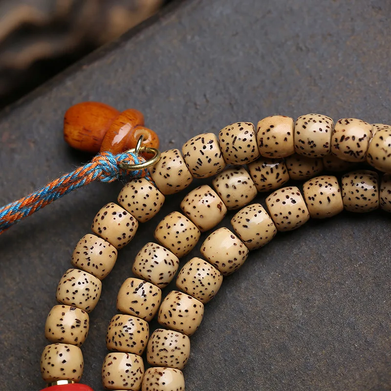 Natural Star Moon Bodhi Seed Barrel Beads 108 Buddhist Beads Neck Hanging Sweater Chain Tibetan Style Tangka Pendant