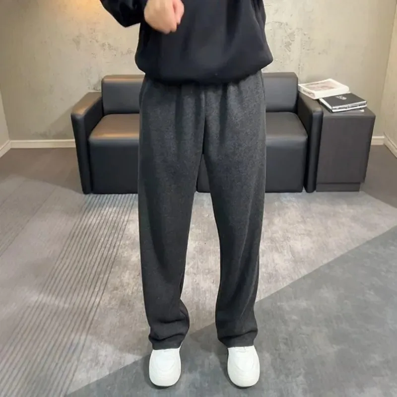 

Glutinous Rice Pants for Men Drapey Relaxed Pants Straight Slim American Casual Sweatpants