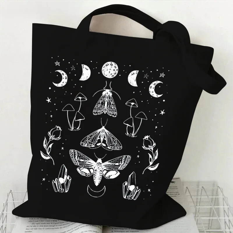 Various Small Fish Tote Bags Women's Canvas Shopping Bag Funny Entomology Pattern Designer Tote Bags for Teenager Girls