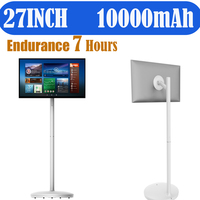 27 inch Mobile TV Height Adjustable Built-in Camera Stereo Speaker Smart TV Touch The Display For learning Entertainment Fitness