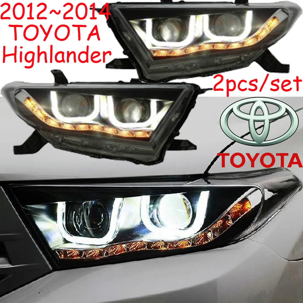 car bumper kluger headlamp for Toyota highlander headlight 2012~2014y LED DRL car accessories HID xenon highlander fog light