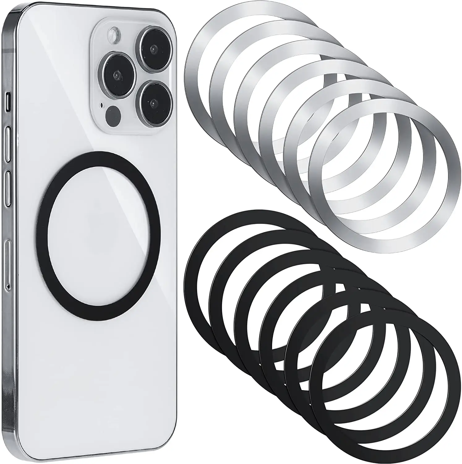 

Magnetic Metal Plate Sticker Rings For Magsafe Wireless Charger Magnet Car Mobile Phone Holder Iron Sheet For iPhone 13 12 11