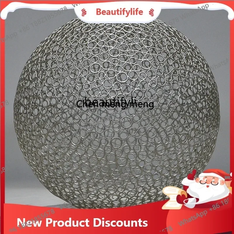 03 Metal iron hollow ball hotel lobby sales office courtyard artwork abstract art sculpture