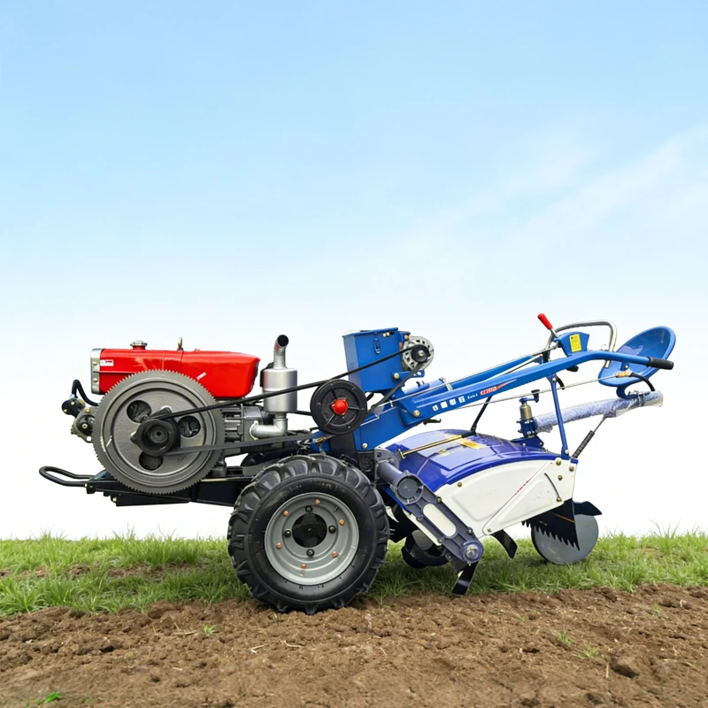 Traktor Mini Pertanian Roda 2 dengan Pengolah Tanah, Mesin Pertanian, Traktor Kecil, Promo Panas