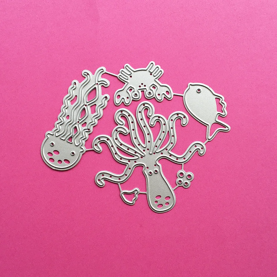 Octopus Jellyfish Crab Fish Scrapbooking Cutting Dies Yiwu stock clearance DIY Paper gift Card Making metal craft Album