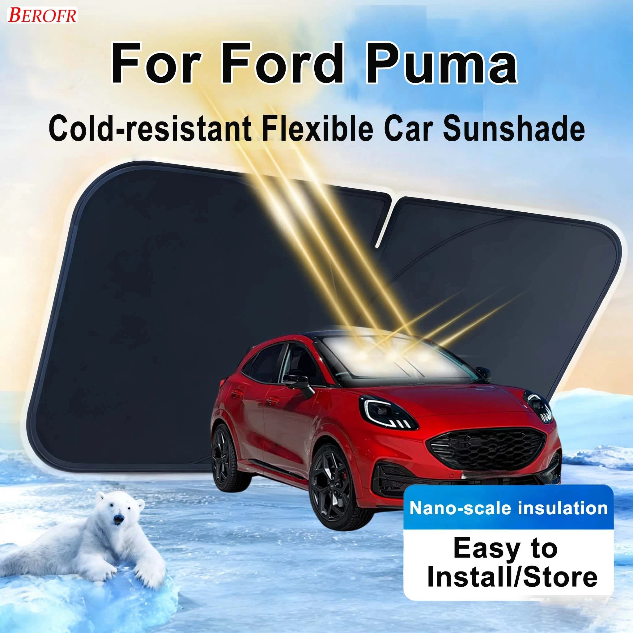 Parasole per Parabrezza Auto Ford Puma 2020-2026, Copertura Isolante Termica per Finestrino Anteriore, Accessori Auto Estivi