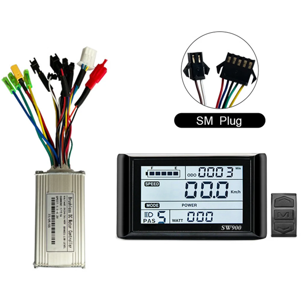 

24/36/48V 17A 350W Ebike Sine Wave Controller LCD SW900 Display For Electric Scooter Electric Bicycle Accessories